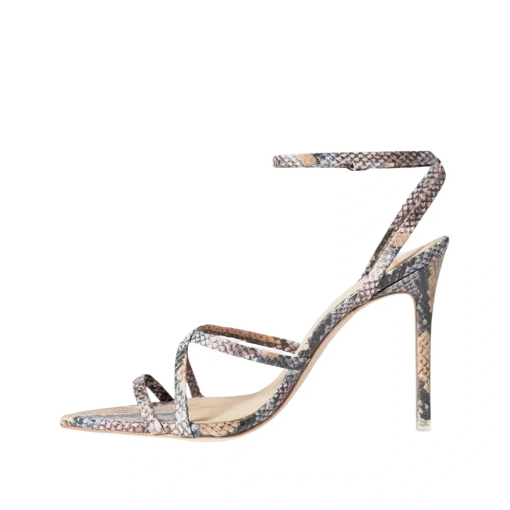 NEW Black Suede Studio Kris Python Sandals | Ankle Strap Heels | EU 37.5 / US 7 - Picture 3 of 13